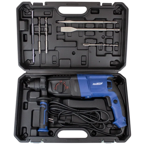 Перфоратор электрический Redbo RHD-26/1150 (1150Вт, 26мм, три режима, 2,6Дж, 0-1100об/мин, кейс) 39837 фото 5