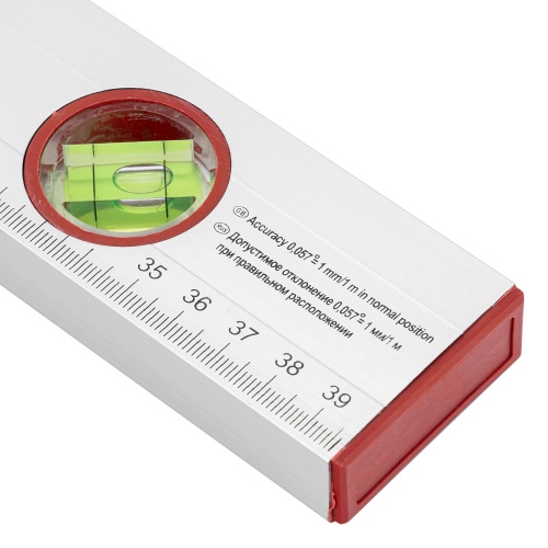 Уровень алюминиевый, 400 мм, 3 глазка, линейка Sparta фото 6