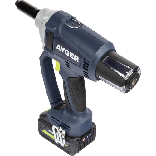 Заклёпочник аккумуляторный AYGER с одним аккумулятором 4Ah AP100 фото 8 Заклёпочник аккумуляторный AYGER с одним аккумулятором 4Ah AP100 фото 8