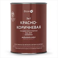 Грунт-эмаль Elcon 3 в 1 глянцевая красно-коричневая RAL 3009 0,8 кг
