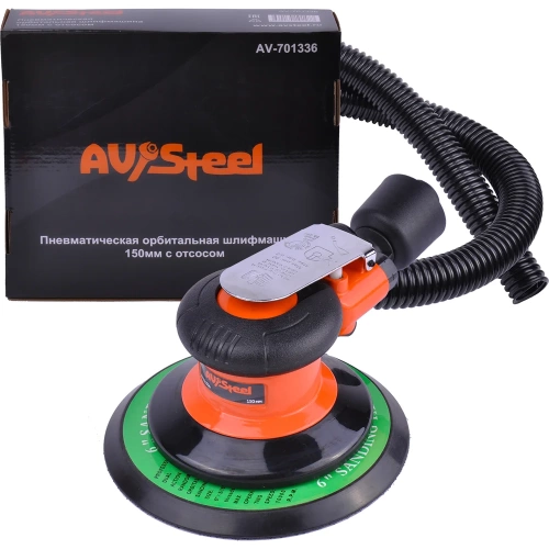 Пневматическая орбитальная шлифмашина AV Steel 150 мм с отсосом AV-701336 фото 3 Пневматическая орбитальная шлифмашина AV Steel 150 мм с отсосом AV-701336 фото 3