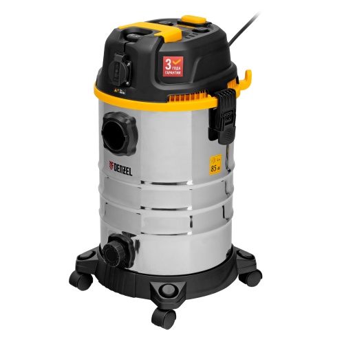Пылесос строительный RVC30, 1400 Вт, бак 30 л, шланг 3 м, розетка с автосинхр. Denzel фото 2