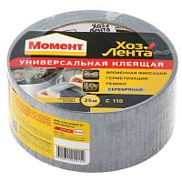 Клеящая лента Момент Хозлента универсальная серебряная 25 м