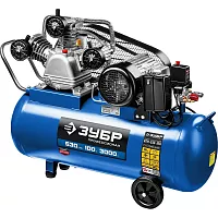 Ременной воздушный компрессор ЗУБР Профессионал, 380 В, 530 л/мин, 100 л ресивер, 3000 Вт, КПМ-530-100