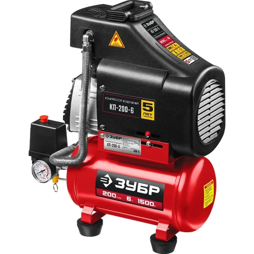 Безмасляный воздушный компрессор ЗУБР 200 л/мин, 1500 Вт КП-200-6