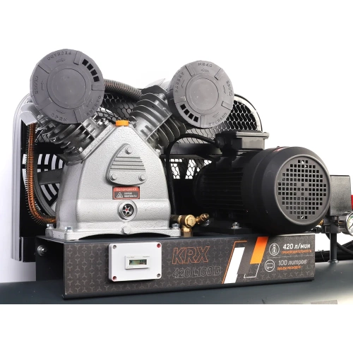 Компрессор Patriot KRX 420 L100 D, поршневой, ременной, масляный, 420 л/мин, 100 л, 10 бар, 2.2 кВт, 400 В 545302320 фото 3