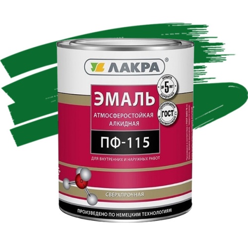 Эмаль Лакра ПФ-115 темно-зеленая 1 кг Эмаль Лакра ПФ-115 темно-зеленая 1 кг