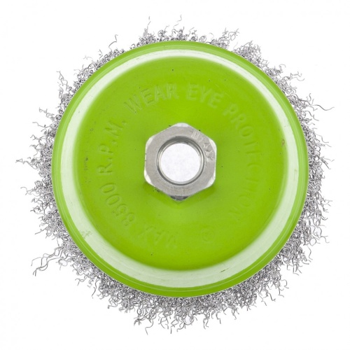 Щетка для УШМ, 100 мм, М14, "чашка", витая проволока Сибртех фото 2