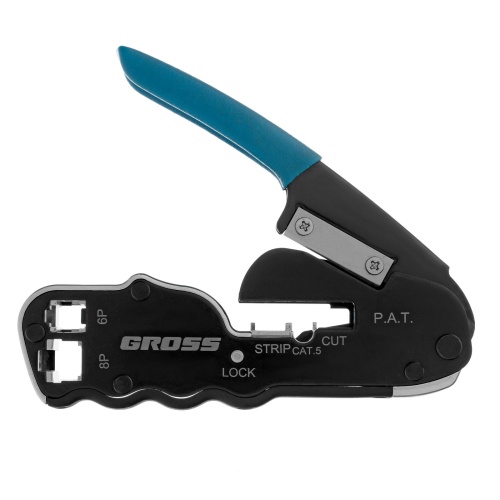 Клещи для обжима телефонных и компьютерных клемм RJ45, 8P и RJ11/12, 6P, компактный размер, CAT5 Gross фото 4