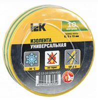 Изолента ПВХ IEK UIZ-13-10-10M-K52 0,13х15мм 10м желто-зеленая