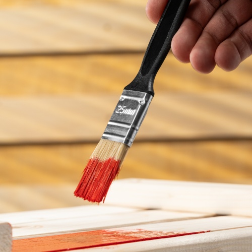 Кисть флейцевая "Стандарт", 25 х 6 мм, натуральная щетина, пластиковая ручка Сибртех фото 10