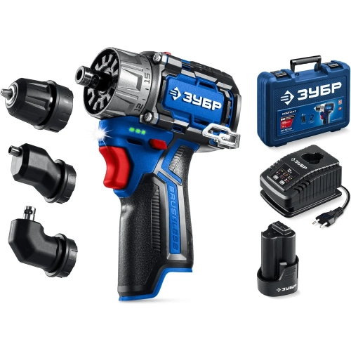 Дрель-шуруповерт ЗУБР Профессионал Комби 12 В, 45 Н·м, 1 АКБ тип Т7 (2 А·ч), кейс DB-125-21