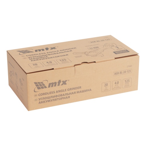 Машина шлифовальная угловая аккумуляторная бесщет. AGB-BL-20-125, Li-Ion, 20 В// MTX фото 6