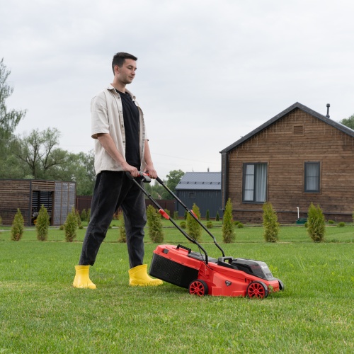 Газонокосилка аккумуляторная бесщеточная CLM-320, 320 мм, травосб. 30 л, Li-Ion, 20 В MTX фото 36