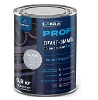 Грунт-эмаль по ржавчине 4 в 1 Лакра Prof it RAL 7040 серое окно 0,8 кг
