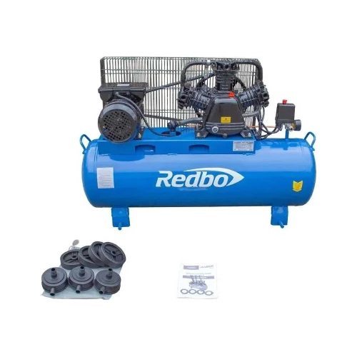 Компрессор масляный ременной Redbo ACO-100/2400B (2.4кВт, 380л/мин, 100л, 3 цилиндра, ремень) 39785 фото 5