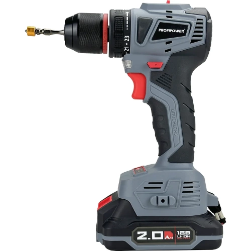 Аккумуляторный шуруповерт бесщеточный Profipower MKBL-18B Li-ion-2шт, 18В, 2.0Ач, З/У, 0.8-10 мм, кейс T0056 Аккумуляторный шуруповерт бесщеточный Profipower MKBL-18B Li-ion-2шт, 18В, 2.0Ач, З/У, 0.8-10 мм, кейс T0056