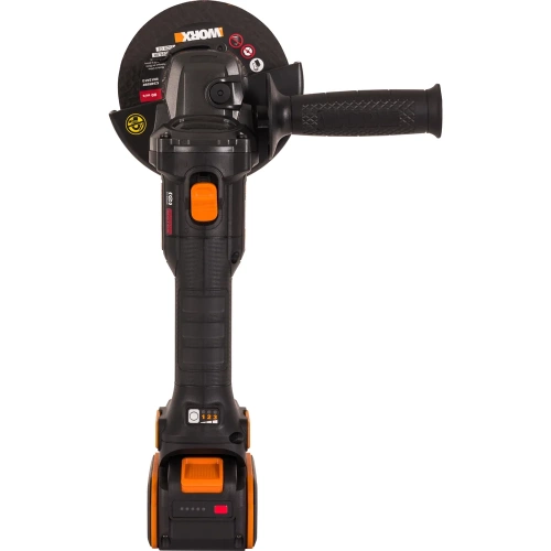 Угловая шлифмашина бесщёточная аккумуляторная WORX 125мм, 20В, 4Ач х1, ЗУ 2А WX814 фото 8