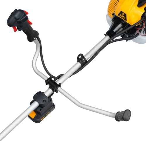 Триммер бензиновый DT-52E, 52 см3, неразъемная штанга, электростартер, состоит из 2 частей Denzel фото 8