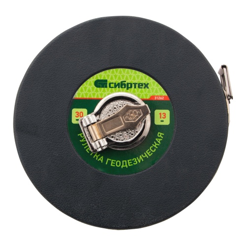 Рулетка геодезическая 30 м х 13 мм, закрытый корпус, фибергласовая лента Сибртех фото 4