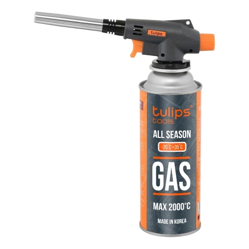 Газовая паяльная горелка для цангового баллона Tulips Tools с баллоном IG13-055 Газовая паяльная горелка для цангового баллона Tulips Tools с баллоном IG13-055