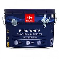 Краска для потолка Tikkurila Euro White 9 л