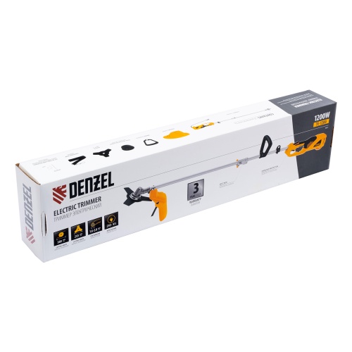 Триммер электрический TE-1200, 1200 Вт, 380 мм, катушка + диск, разборная штанга Denzel фото 19