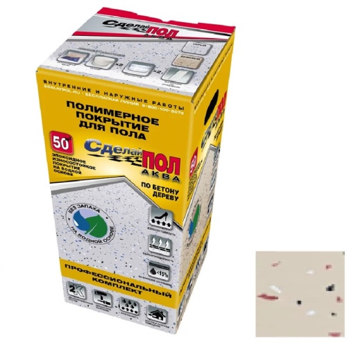 Эпоксидное двухкомпонентное покрытие Сделай Пол Максимум Аква СП-0000458 бежевый 50 кв.м Эпоксидное двухкомпонентное покрытие Сделай Пол Максимум Аква СП-0000458 бежевый 50 кв.м
