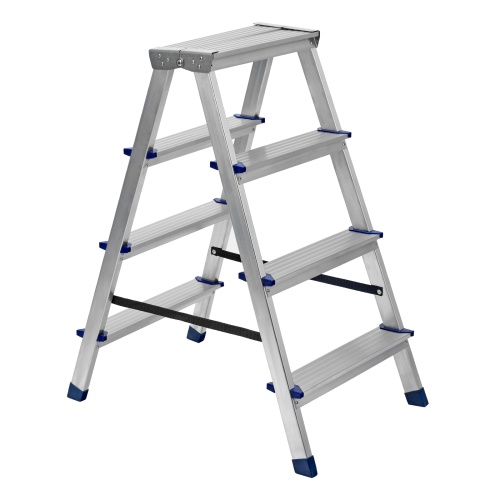 Стремянка двусторонняя 4 ступени, алюминиевая, Сибртех фото 2 Стремянка двусторонняя 4 ступени, алюминиевая, Сибртех фото 2