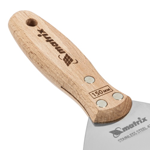 Шпательная лопатка из нержавеющей стали, 150 мм, буковая рукоятка, EFP Matrix фото 6 Шпательная лопатка из нержавеющей стали, 150 мм, буковая рукоятка, EFP Matrix фото 6