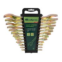 Набор ключей рожковых 6-32 мм, 12 шт, желтый цинк Сибртех