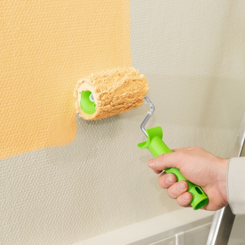 Валик с натуральным мехом, с ручкой, 100 мм, ворс 12 мм, D 48 мм, D ручки 6 мм, Сибртех фото 7