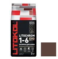 Затирка цементная для швов Litokol Litochrom 1-6 Evo LE.245 Горький шоколад 2 кг