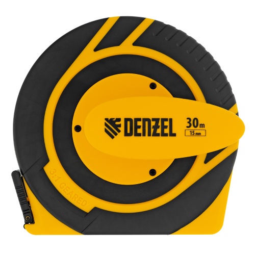 Рулетка геодезическая 30 м х 15 мм, закрытый корпус, фиберглассовая лента Denzel фото 3
