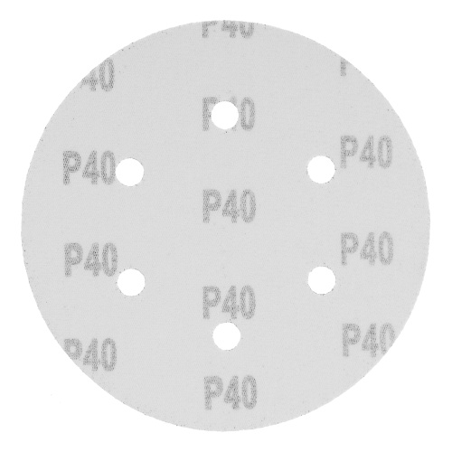 Круг абразивный на ворсовой подложке под "липучку", перфорированный, P 40, 150 мм, 5 шт Matrix фото 2