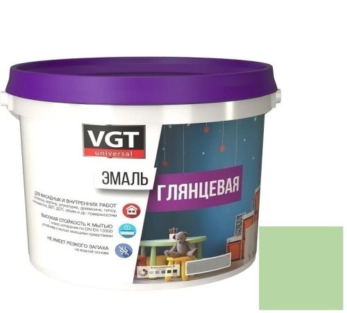 Эмаль универсальная VGT глянцевая Ral 6019 мятная 1 кг