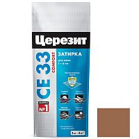 Затирка цементная для узких швов Ceresit СЕ33 Comfort Сиена 2 кг