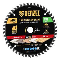 Пильный диск по ламинату ф185 х 20 мм, 48 зубьев Denzel