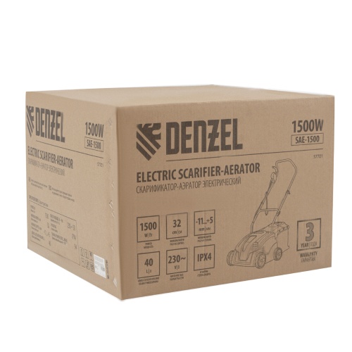 Скарификатор-аэратор  электрический SAE-1500, 1500 Вт, -11/+5 мм, 32 cм Denzel фото 24