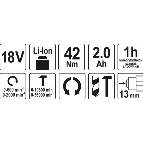 Бесщеточная ударная дрель-шуруповерт YATO 18 В YT-82796 фото 4