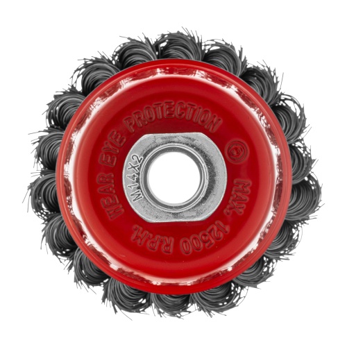 Щетка для УШМ, 75 мм, М14, "чашка", крученая проволока 0.35 мм Matrix фото 3