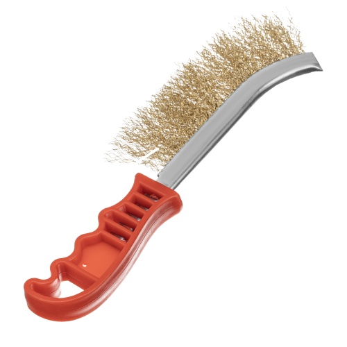 Щетка металлическая латунированная, пластиковая ручка Matrix фото 3