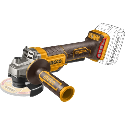 Аккумуляторная угловая шлифовальная машина INGCO 20 В, 115/125 мм 1xАКБ 4.0 Ач и ЗУ кейс CAGLI2111561 фото 3