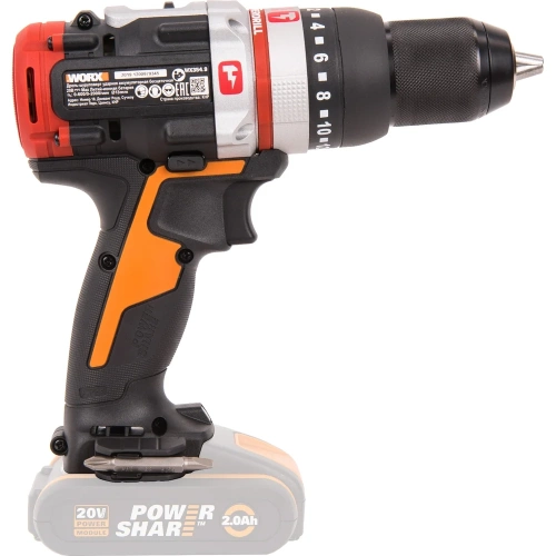 Аккумуляторная ударная дрель-шуруповерт WORX  20 В, 60 Нм, бесщеточная, без АКБ и ЗУ WX354.9 фото 5