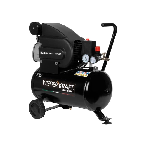 Масляный поршневой компрессор с прямым приводом WIEDERKRAFT 225 л/мин, 24л., WDK-90225 фото 4