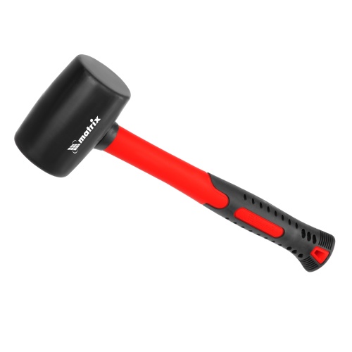 Киянка резиновая, 225 г, черная резина, фибергласовая рукоятка Matrix фото 2