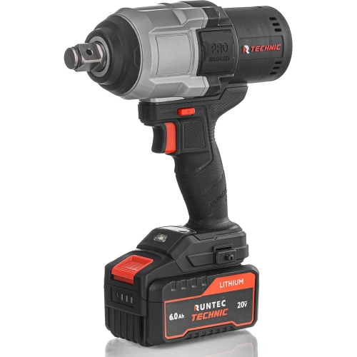 Гайковерт ударный аккумуляторный RUNTEC TECHNIC 3/4, 20В, 2x6Ач, 1400Нм RT-IW1400T фото 3
