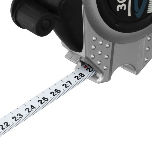 Рулетка геодезическая 30 м х 13 мм, закрытый корпус, металлическая лента, нейлон Gross фото 4