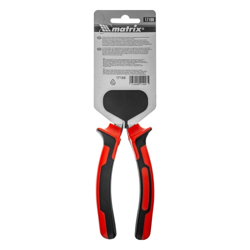 Длинногубцы прямые Nickel, 200 мм, никелированные, двухкомпонентные рукоятки Matrix фото 7