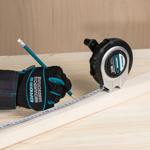 Рулетка геодезическая 20 м х 13 мм, закрытый корпус, металлическая лента, нейлон Gross фото 10